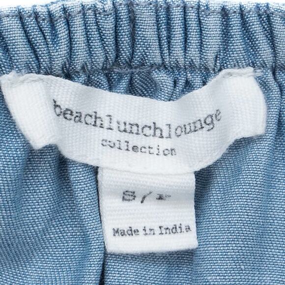 Beach Lunch Lounge Tova Off the Shoulder Chambray Frayed Hem Dress Size Small - Picture 7 of 14